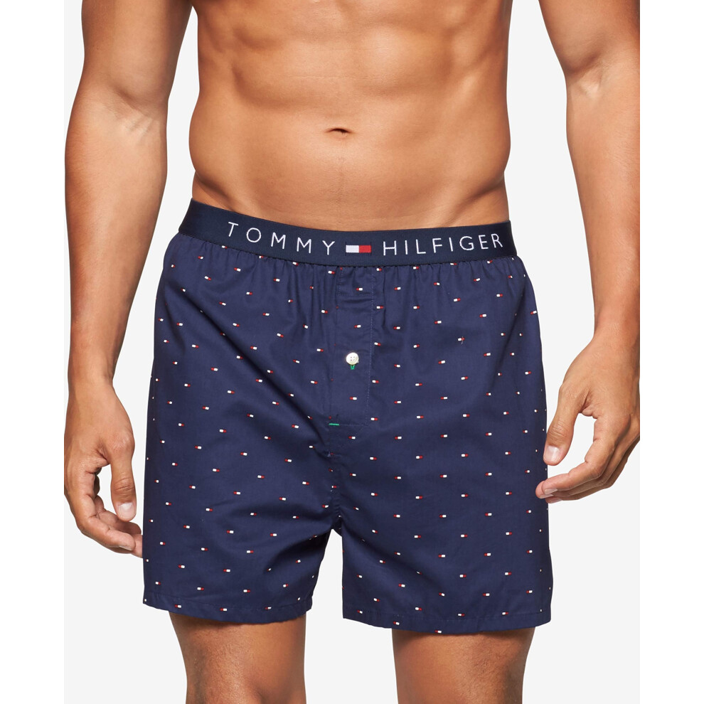 Tommy Hilfiger Men's Woven Boxer  Sailor Navy  Medium (Pack of 1)