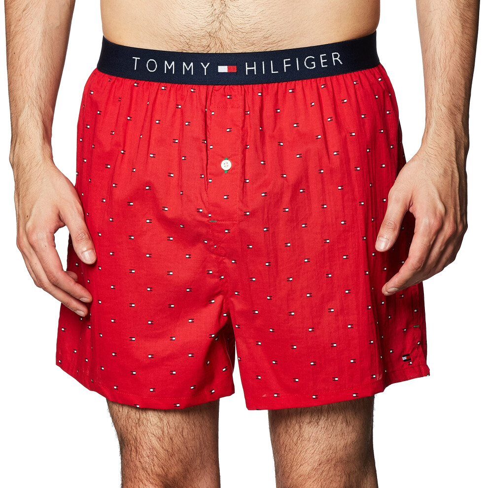 Tommy Hilfiger mens Woven Boxers underwear  Red  Large US