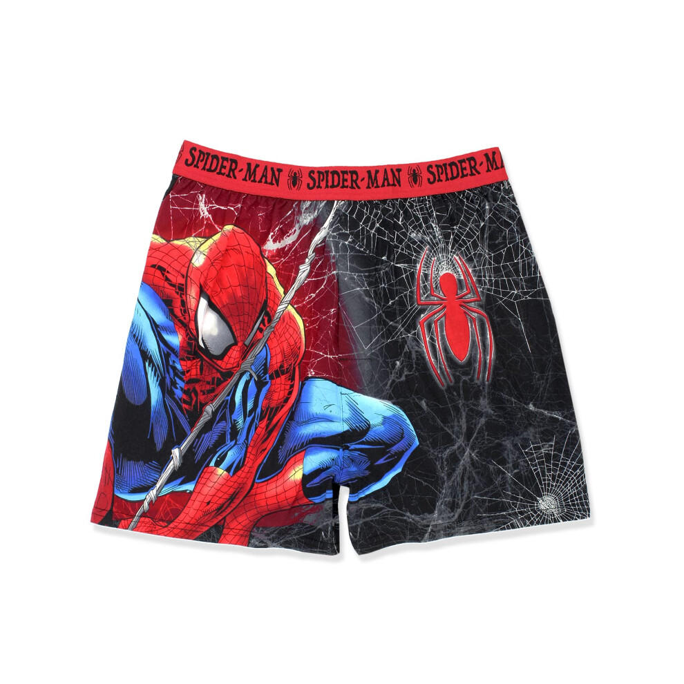 Marvel Spider-Man Web Comic Style Men's Boxer Lounge Shorts (X-Large