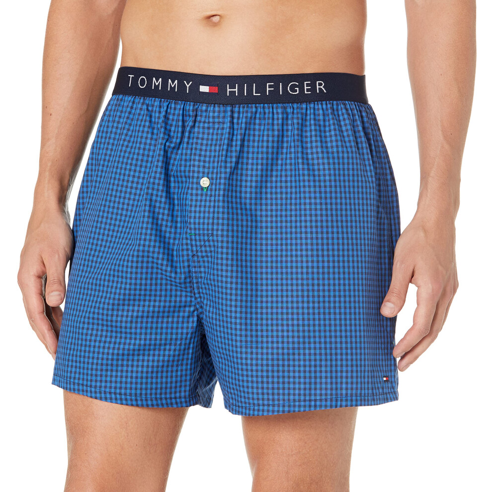 Tommy Hilfiger mens Woven Boxer underwear  Indigo Blue  Large US