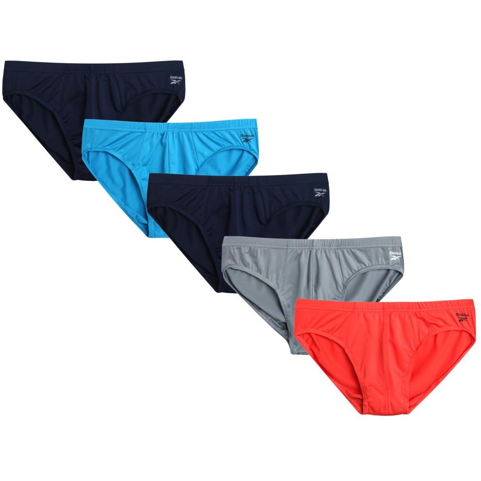 Reebok Men's Underwear - Quick Dry Performance Low Rise Briefs (5 Pack