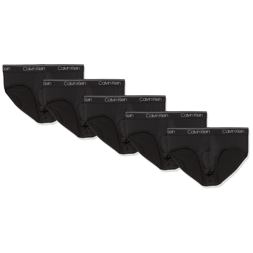 Calvin Klein Men's Micro Stretch 5-Pack Hip Brief  5 Black  XX-Large