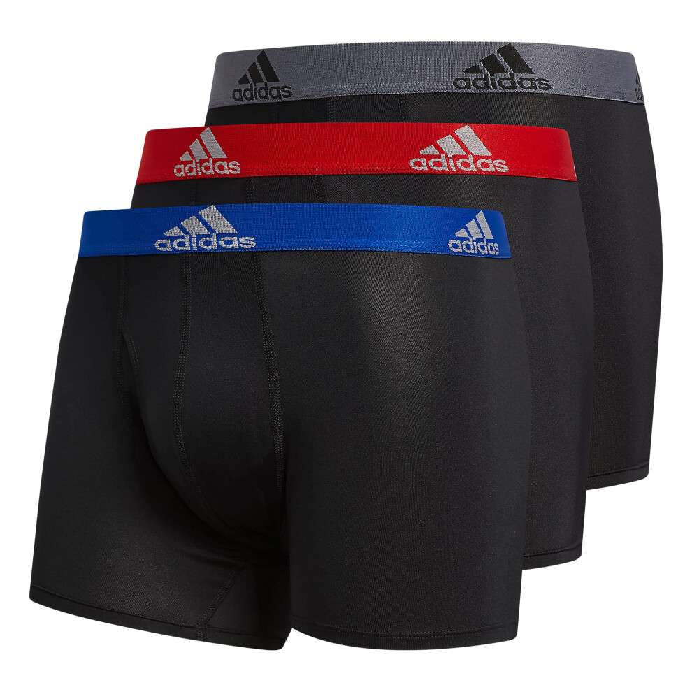 adidas Men's Performance Trunk Underwear (3-Pack)  Black/Collegiate Ro