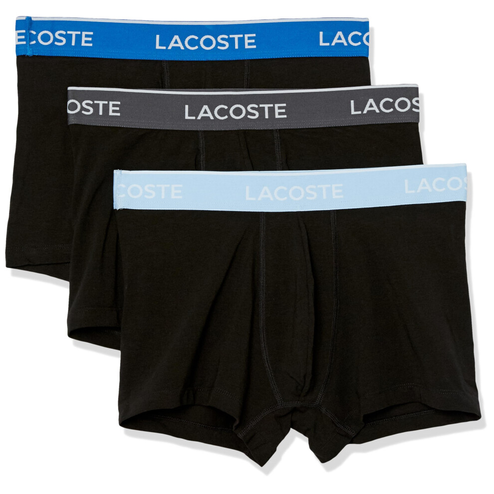 Lacoste Men's Casual Classic 3 Pack Cotton Stretch Trunks  Black/Marin