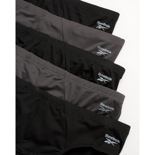 Reebok Reebok Ανδρικά Εσώρουχα - Γρήγορα Στεγνά Low Rise Briefs (5 Πακέτο), Μέγεθος X-Large, Μαύρο/Γκρι 1