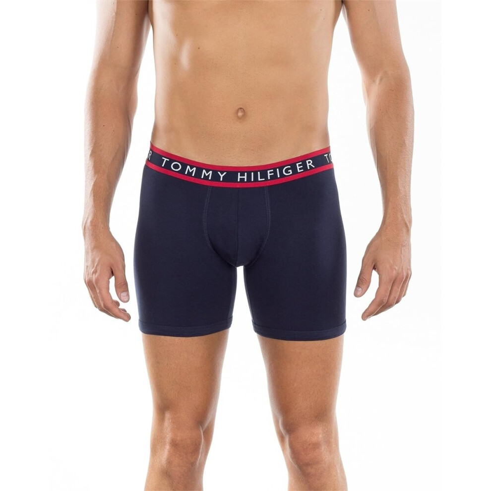 Tommy Hilfiger Men's Underwear 3 Pack Cotton Classics Trunks  Mahogany