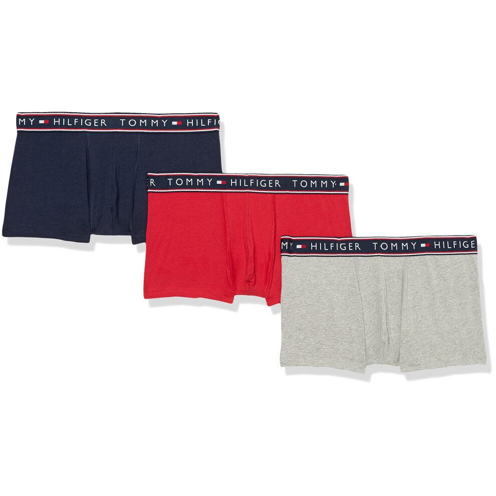 Tommy Hilfiger mens Cotton Stretch Miltipack Trunks  Persian Blue  Lar