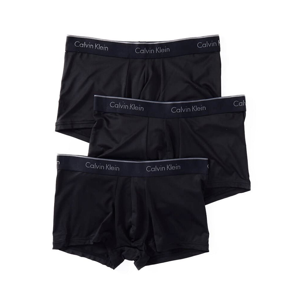 Calvin Klein Men's Stretch Microfiber Multipack Low Rise Trunks  Black