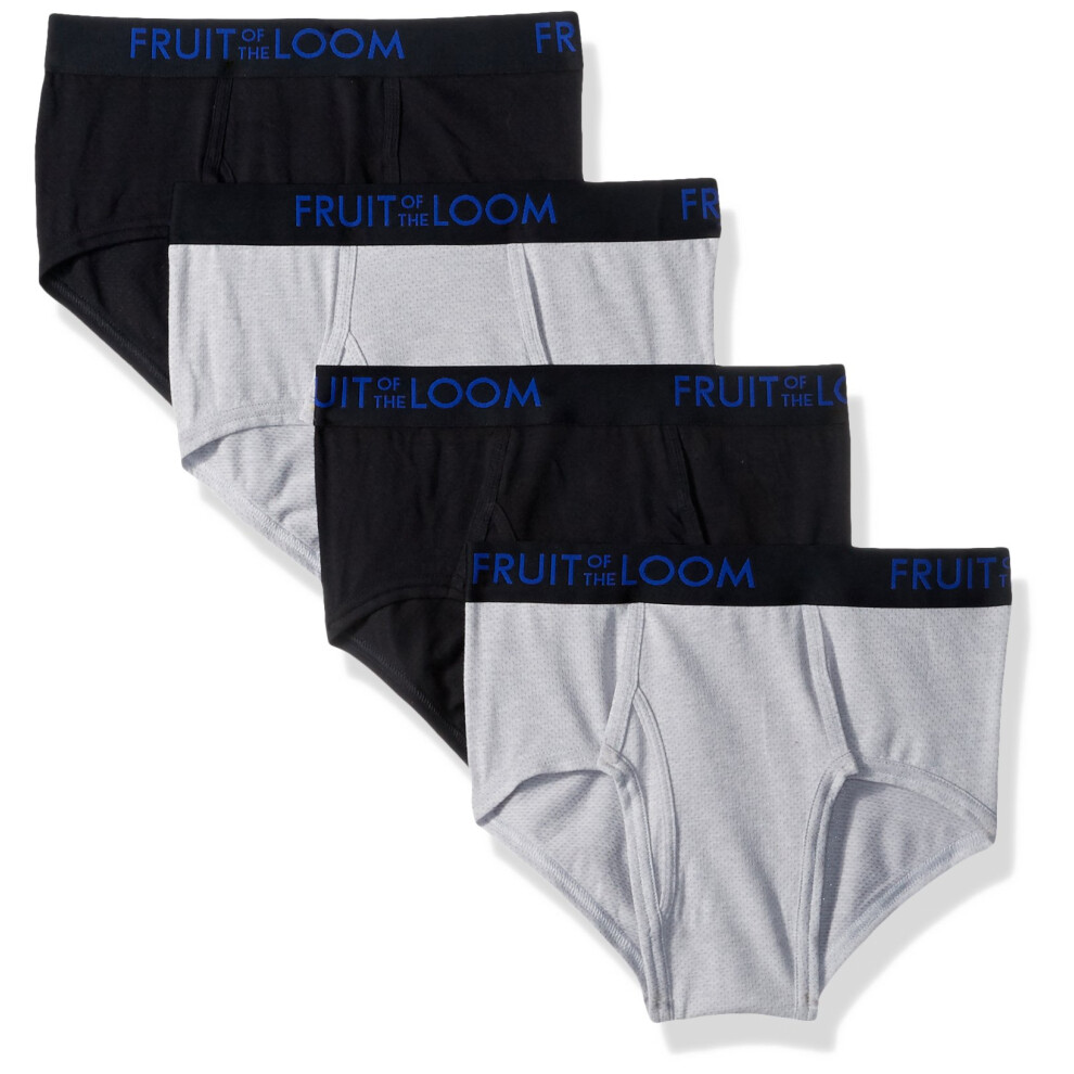 Fruit of the Loom Men's 4pk Breathable Cotton Micro-mesh Briefs  black