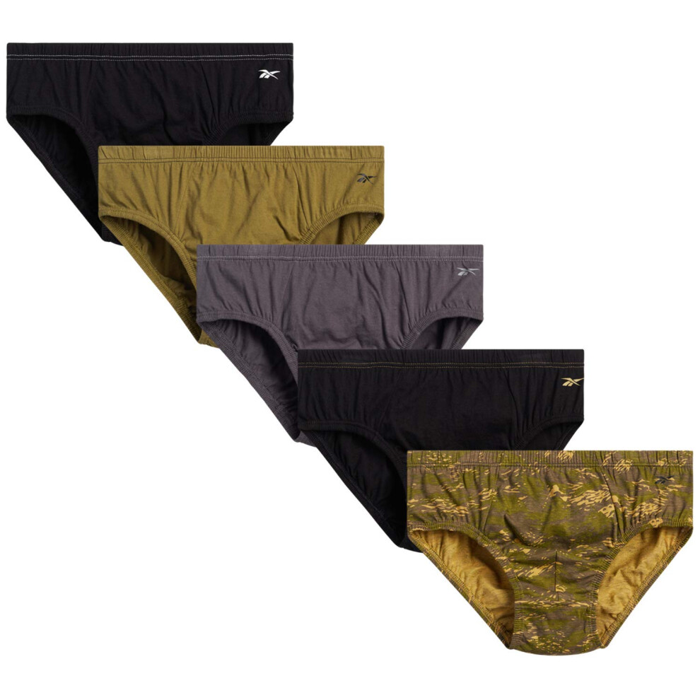 Reebok Men's Underwear - Low Rise Briefs with Contour Pouch (5 Pack)