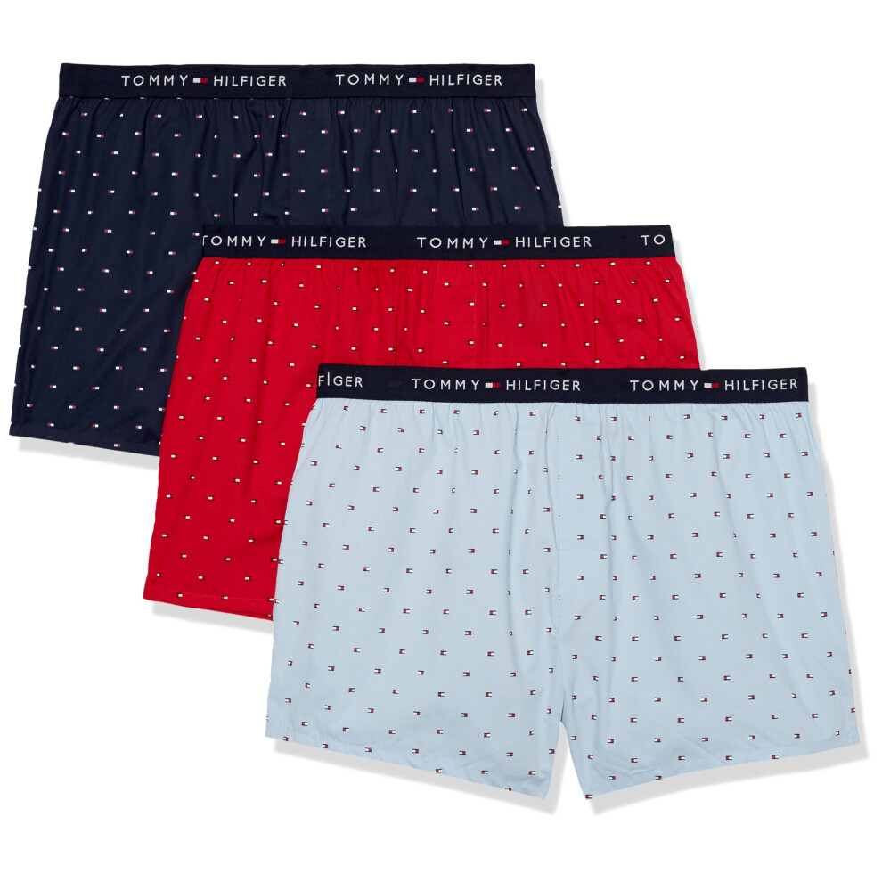 Tommy Hilfiger Men's Cotton Classics 3-Pack Slim Fit Woven Boxer  Medi