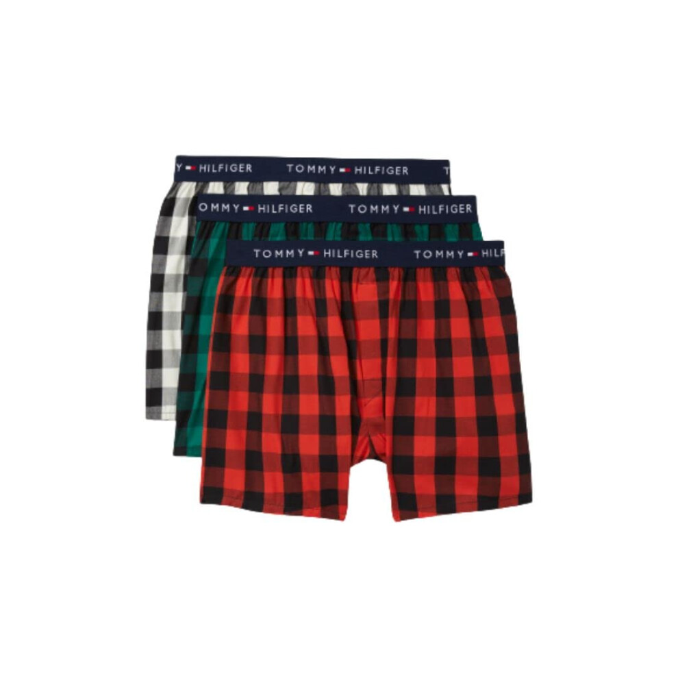 Tommy Hilfiger Men's Cotton Classics 3-Pack Slim Fit Woven Boxer  Cogn