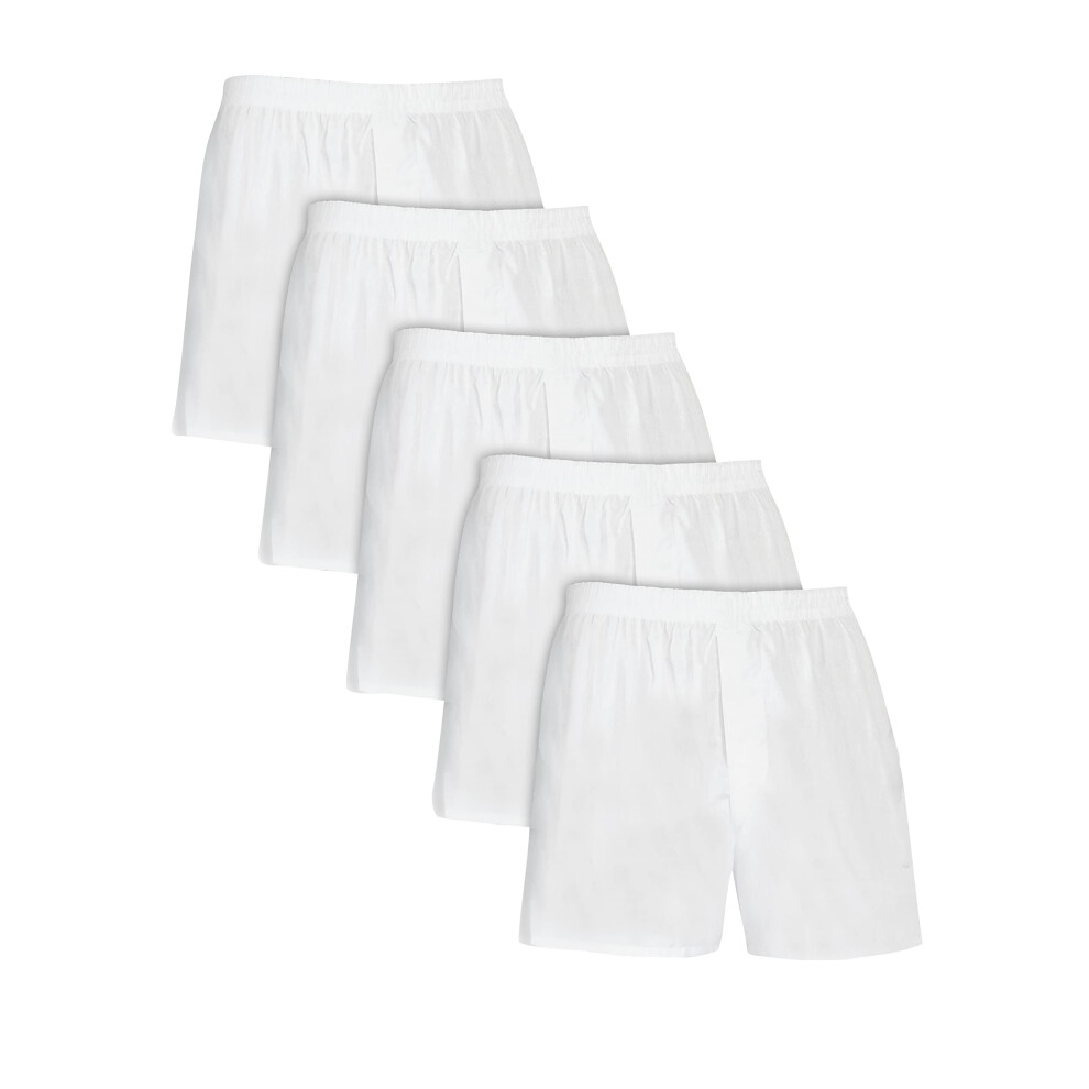 Fruit of the Loom mens Tag-free Boxer Shorts Underwear  Woven - White