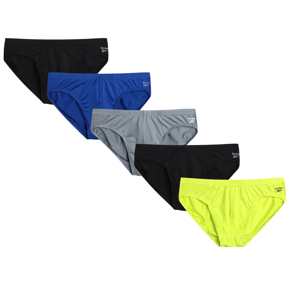 Reebok Men's Underwear - Quick Dry Performance Low Rise Briefs (5 Pack