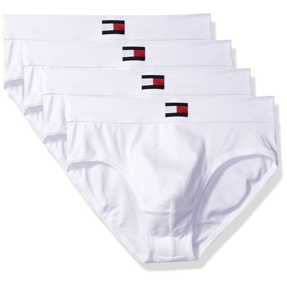 Tommy Hilfiger Men's Cotton Classics Brief Multipack  WhiteFlag  Small