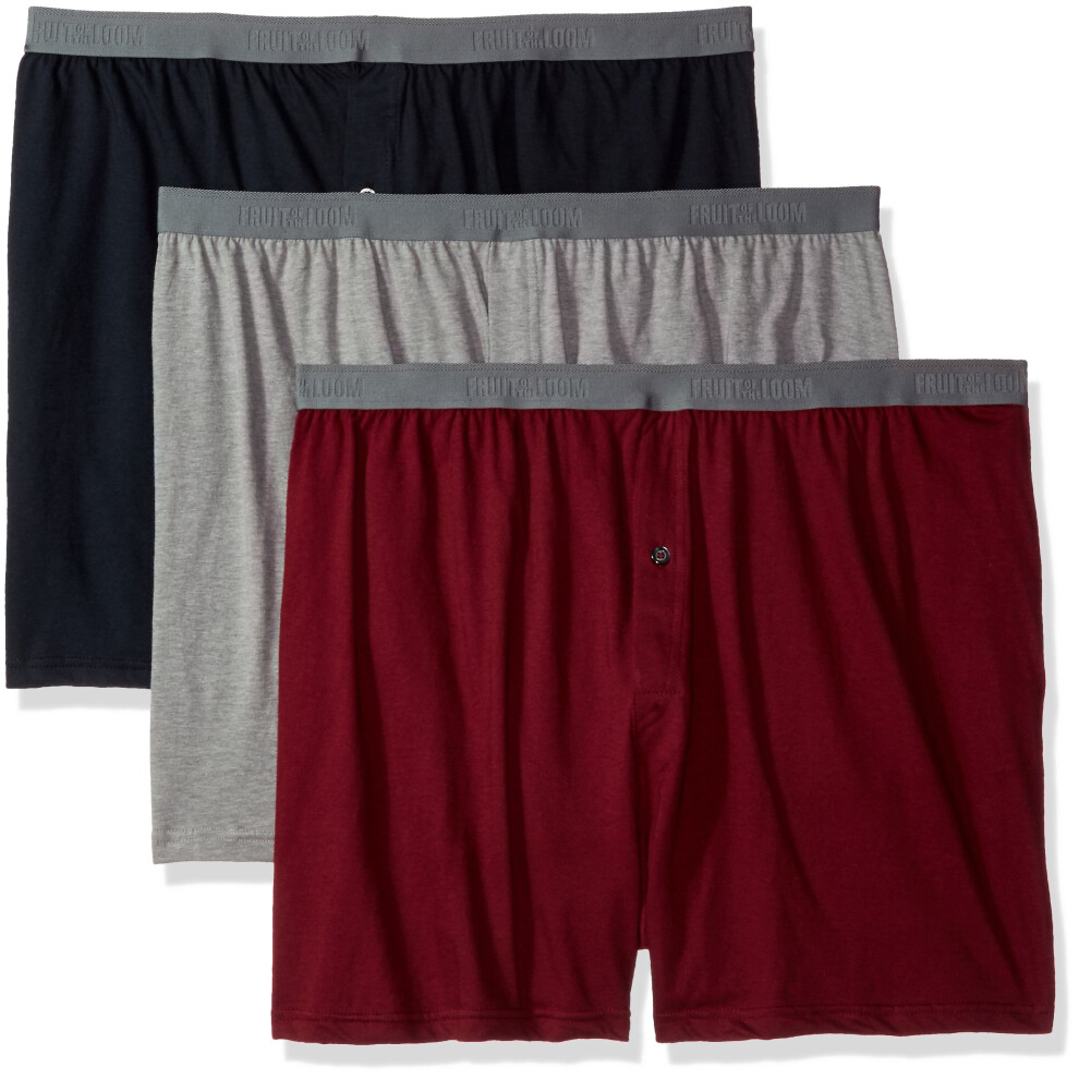 Fruit of the Loom Men's 3-Pack Premium Big Man Knit Boxer  assorted  4