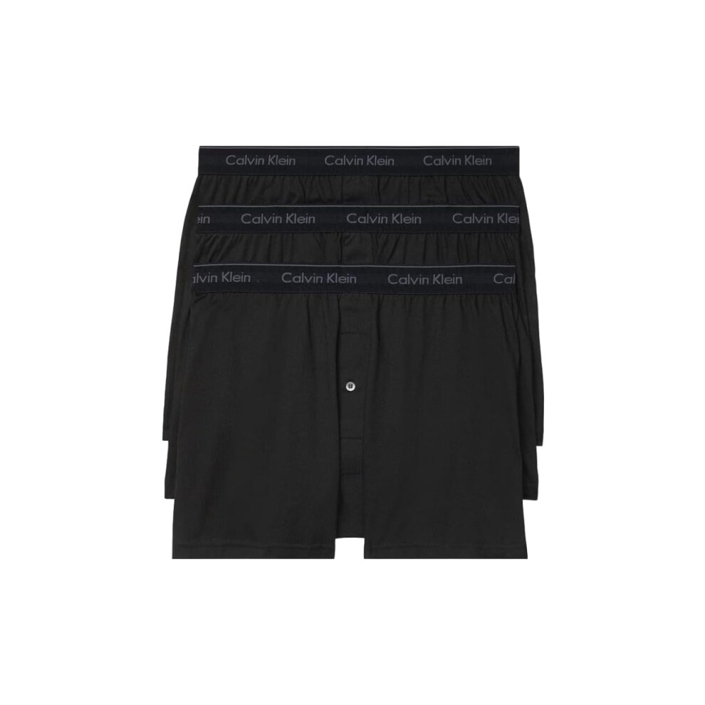 Calvin Klein Men's Cotton Classics 3-Pack Knit Boxer  3 Black  M