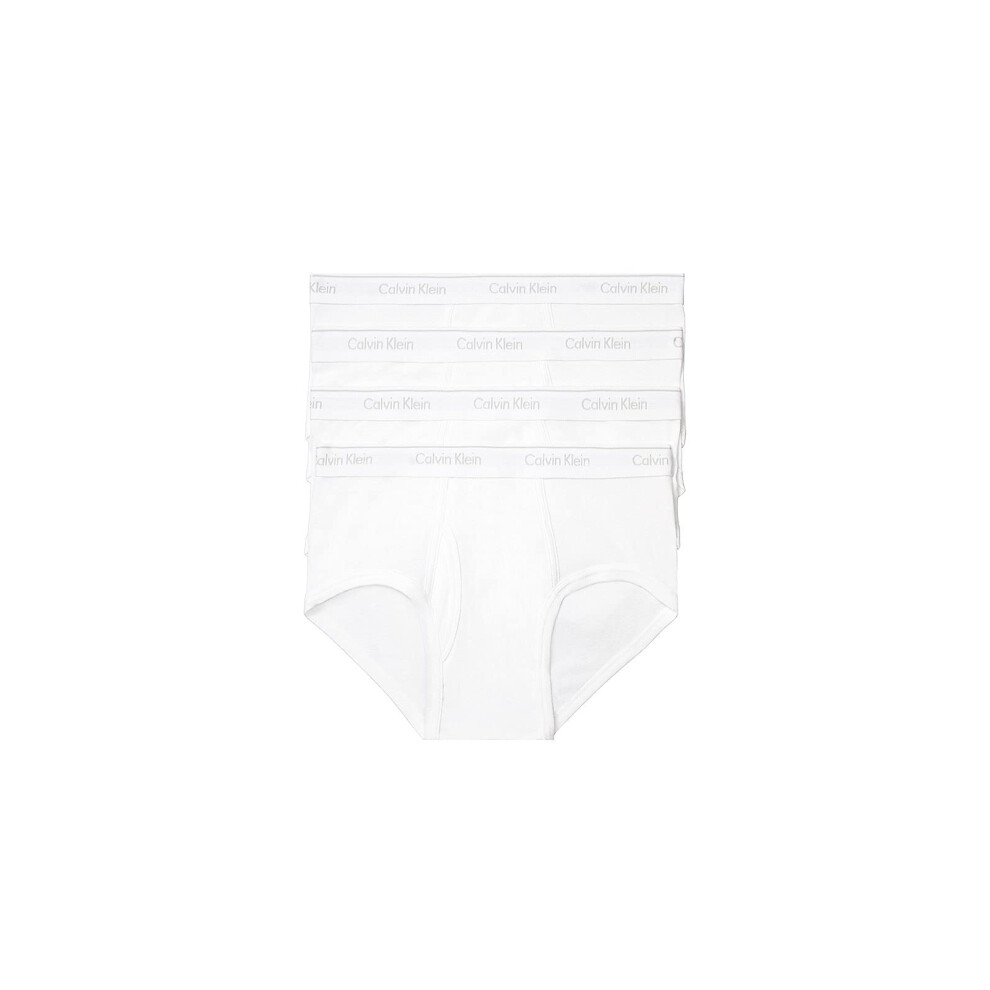 Calvin Klein Men's Cotton Classics 4-Pack Brief  4 White  L