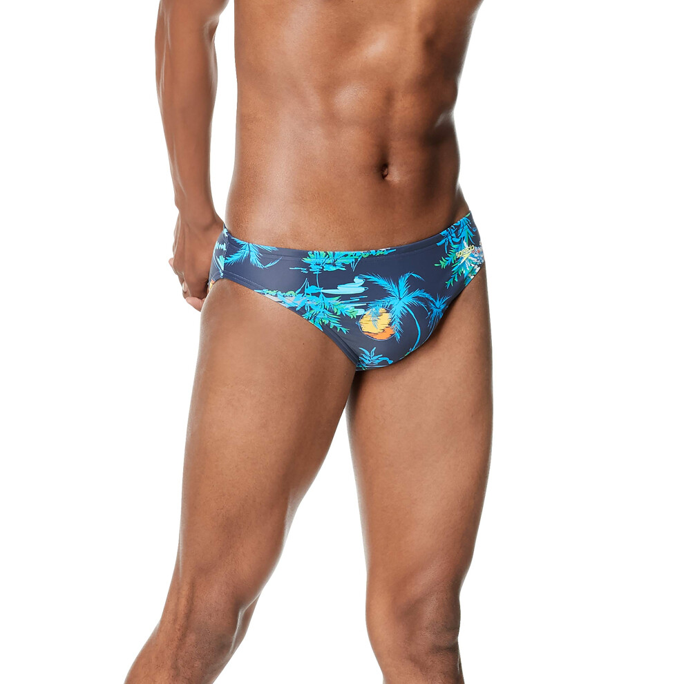 Speedo Men's Standard Swimsuit Brief Creora Highclo Printed  Paradise