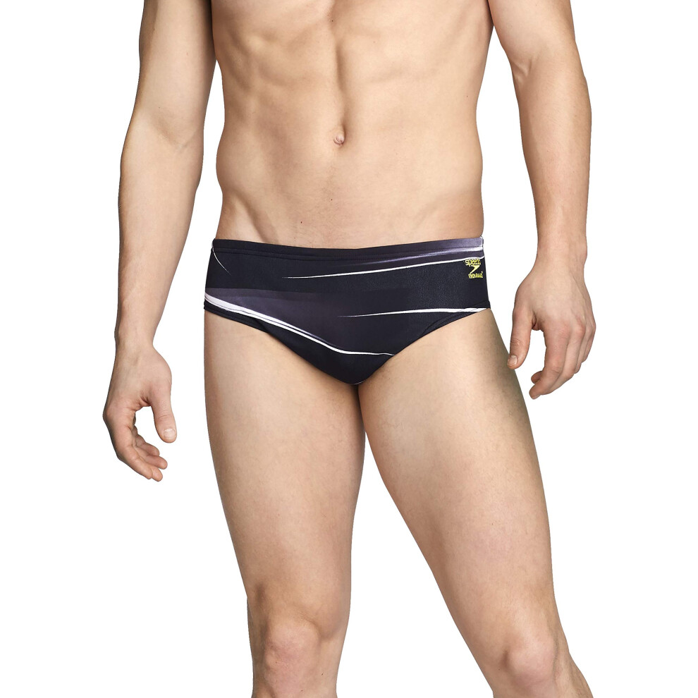 Speedo Men's Standard Swimsuit Brief Endurance+ Printed Team Colors  I