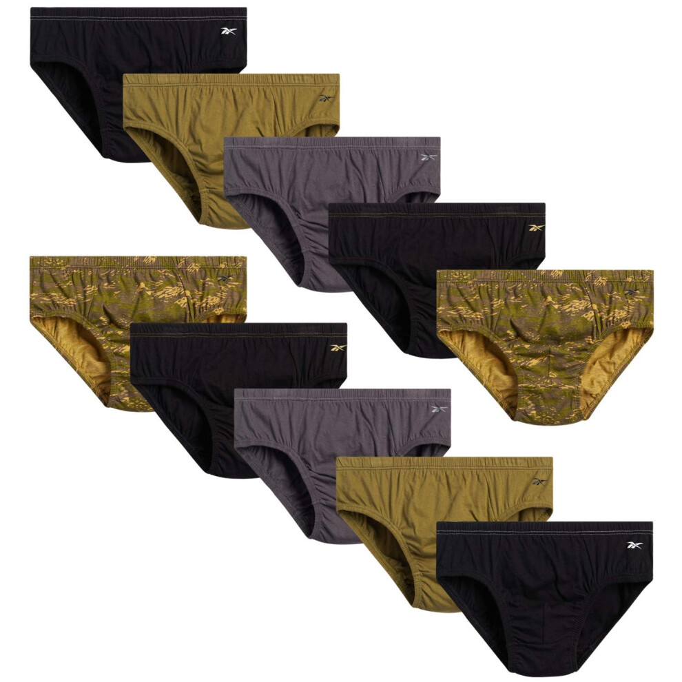 Reebok Men's Underwear - Low Rise Briefs with Contour Pouch (10 Pack)