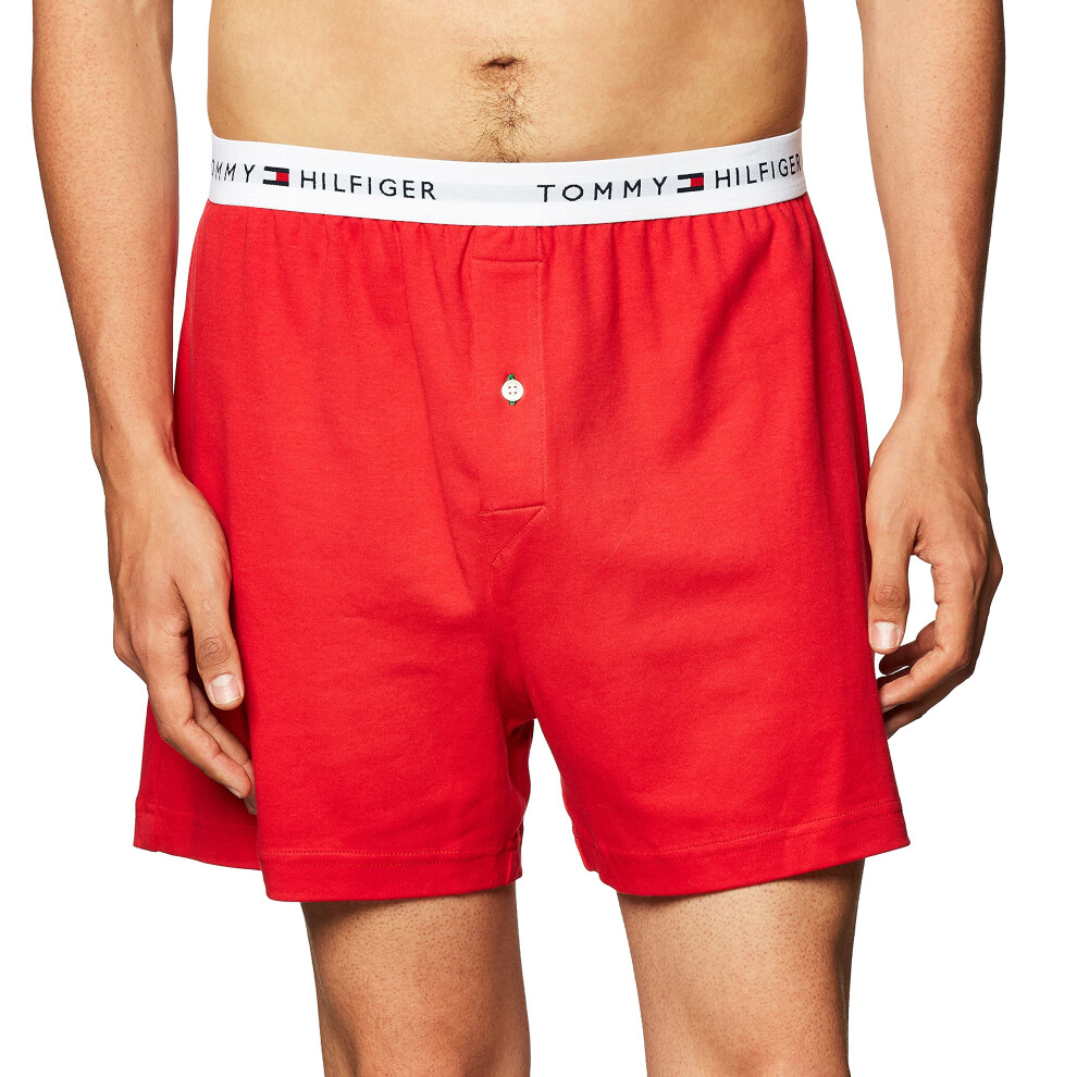 Tommy Hilfiger Men's Underwear Knit Boxers  Mahogany  X-Large