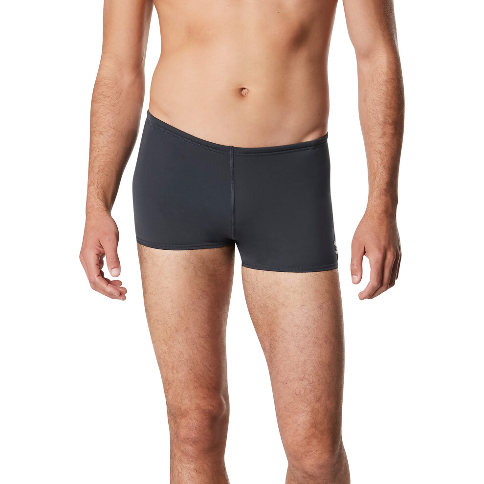 Speedo Men's Swimsuit Square Leg Endurance+ Solid  Charcoal  30