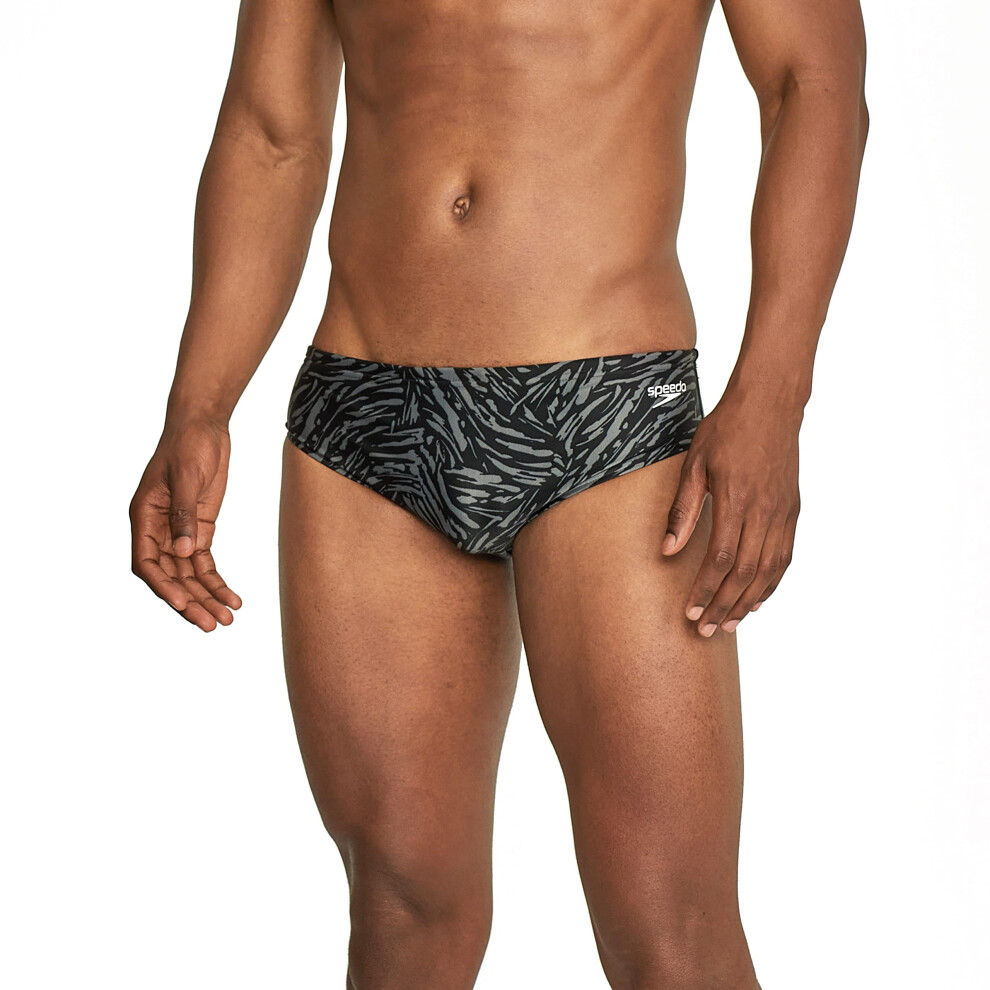 Speedo Men's Standard Swimsuit Brief ProLT Printed Team Colors  Black