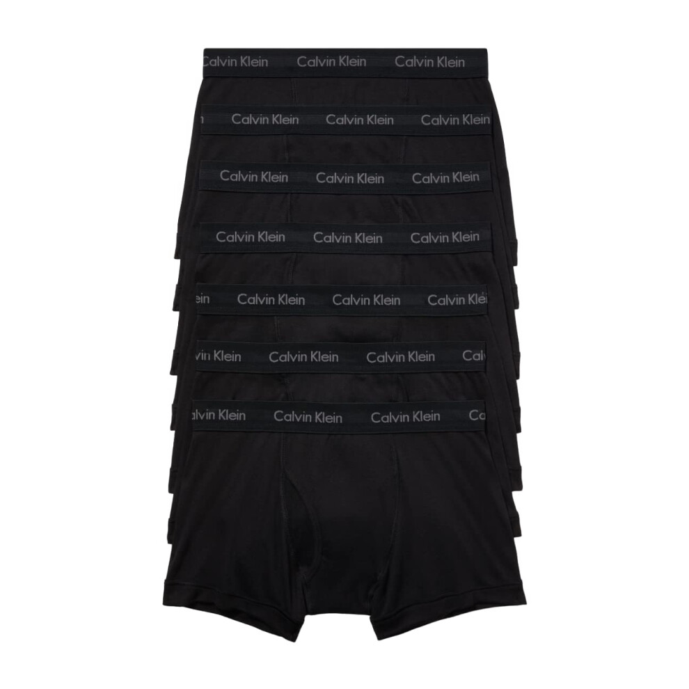 Calvin Klein Men's Cotton Classics 7-Pack Trunk  7 Black  XXL