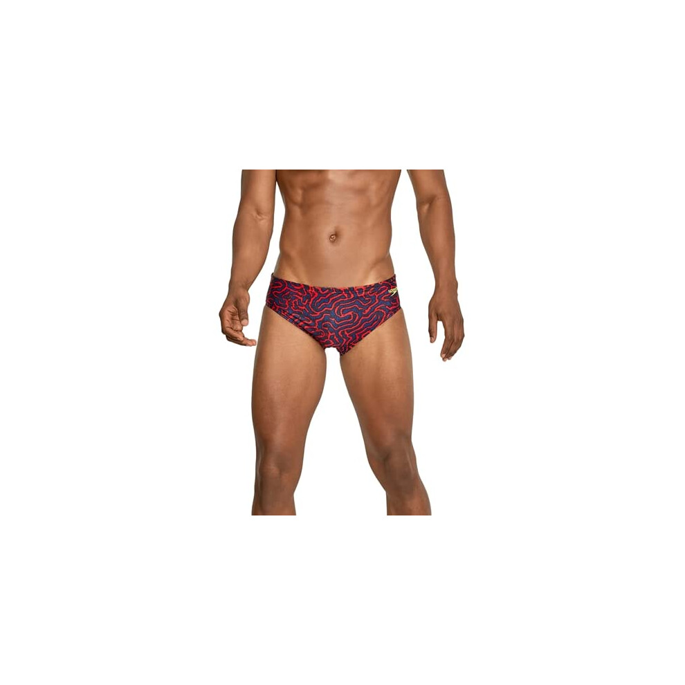 Speedo Mens Modern 8705220098534 Race Maze Brief Team RED White Blue 3