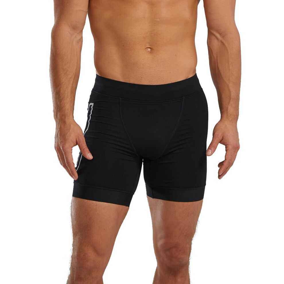 TYR Mens Durafast Elite Workout Jammer Swimsuit  Black/Logo  32