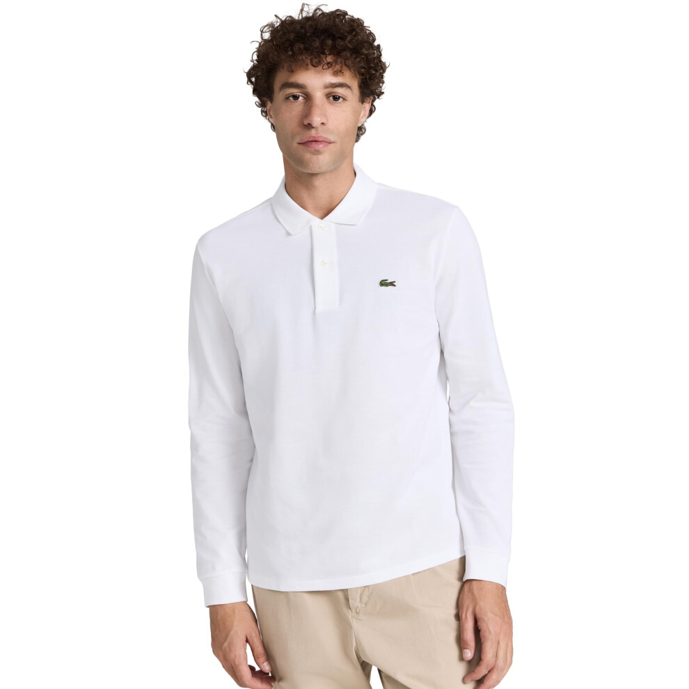 Lacoste mens Classic Long Sleeve Pique Polo Shirt  White  X-Small US