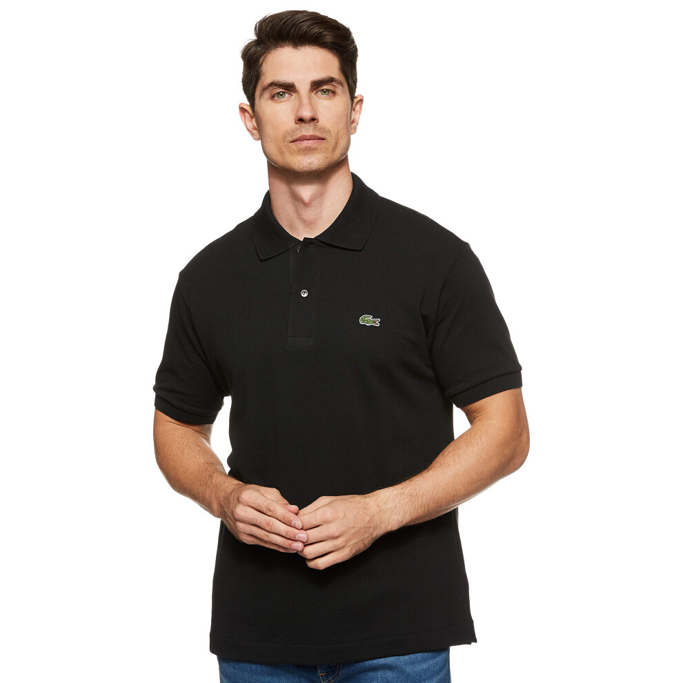 Lacoste Mens Short Sleeve L.12.12 Pique Polo Shirt  Black  XS