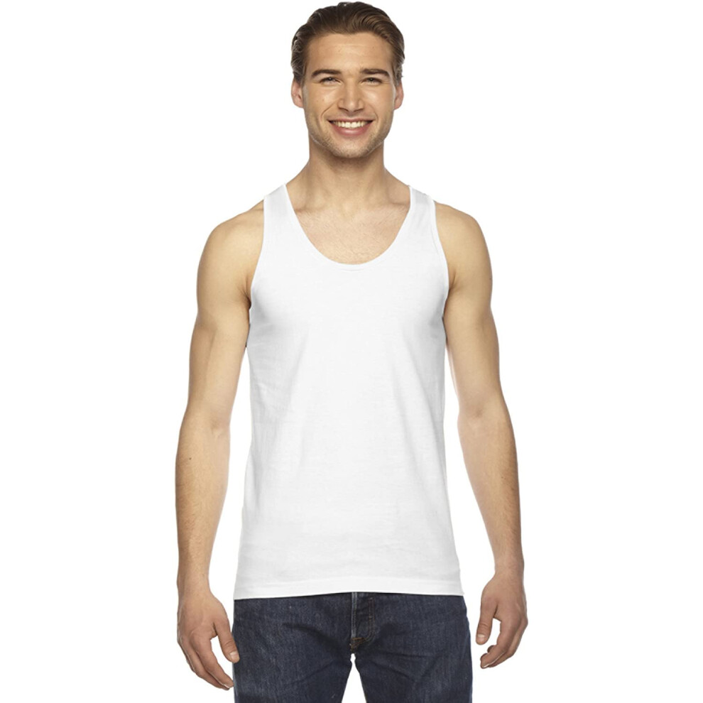 American Apparel Men Fine Jersey Tank Size M White