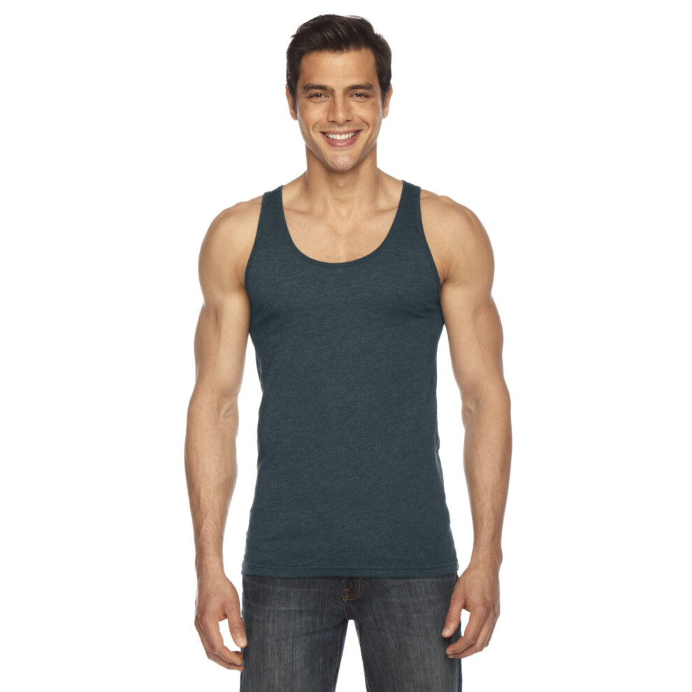 American Apparel Men 50/50 Tank Size S Black Aqua