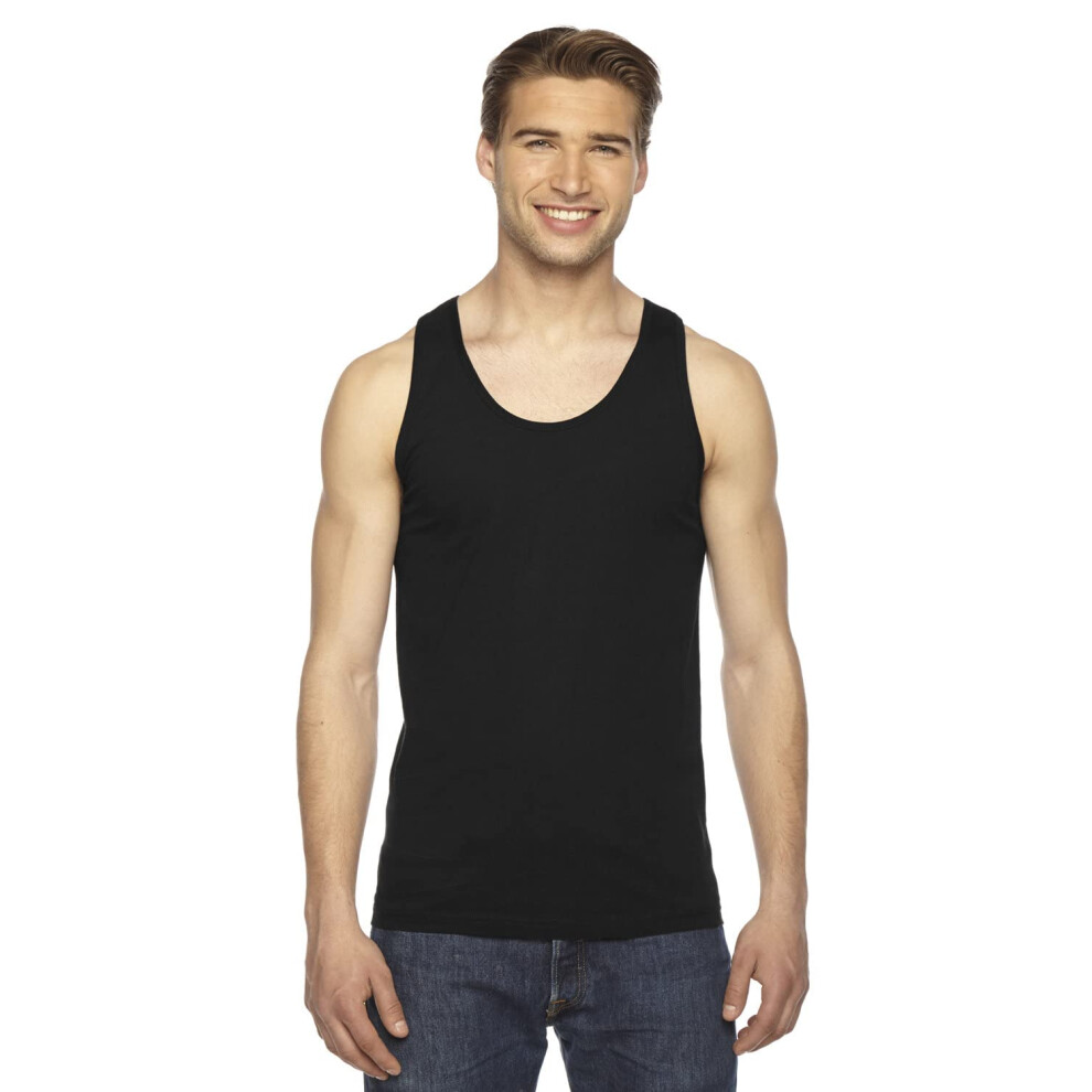 American Apparel Men Fine Jersey Tank Size M Black