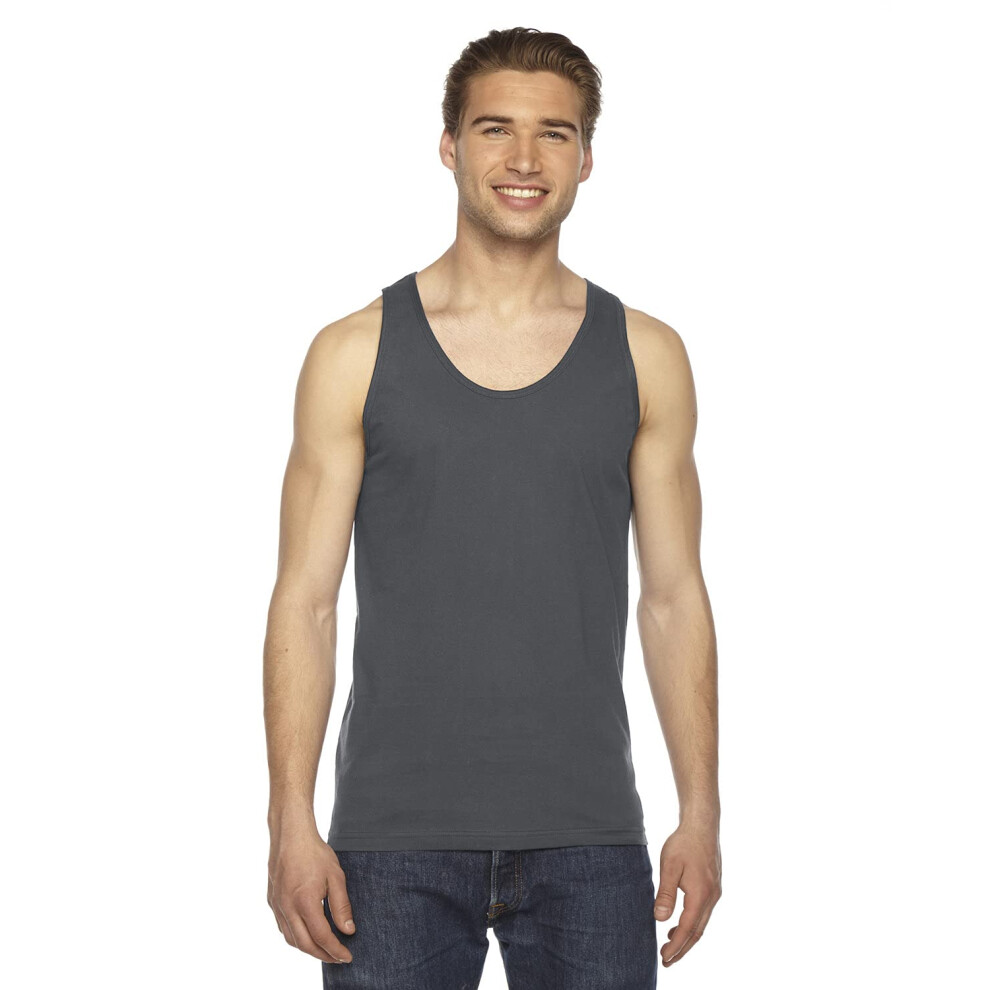 American Apparel Men Fine Jersey Tank Size L Asphalt