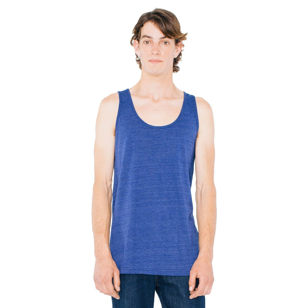 American Apparel Unisex Tri-Blend Tank  Tri/Indigo  Medium