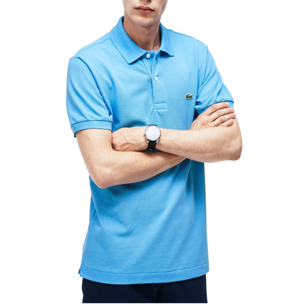 Lacoste Men's Legacy Short Sleeve L.12.12 Pique Polo Shirt  Argent Blu