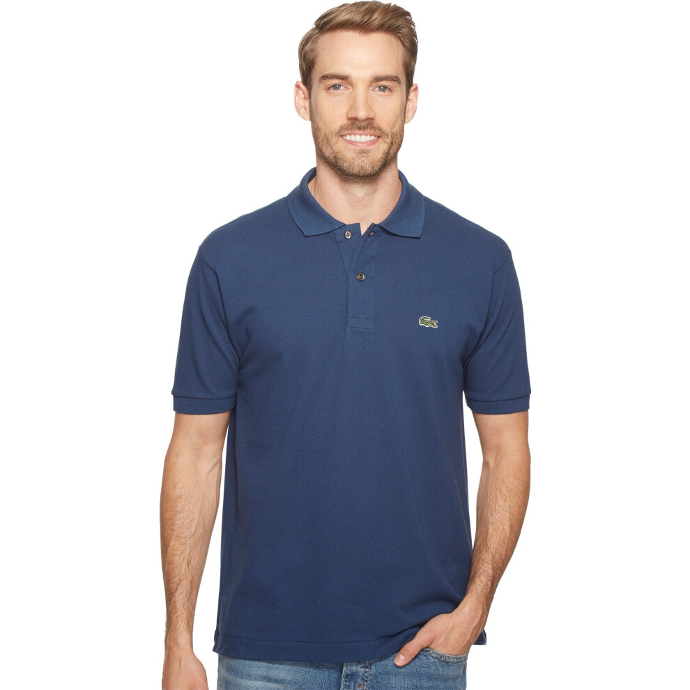 Lacoste Men's Legacy Short Sleeve L.12.12 Pique Polo Shirt  Ship Blue