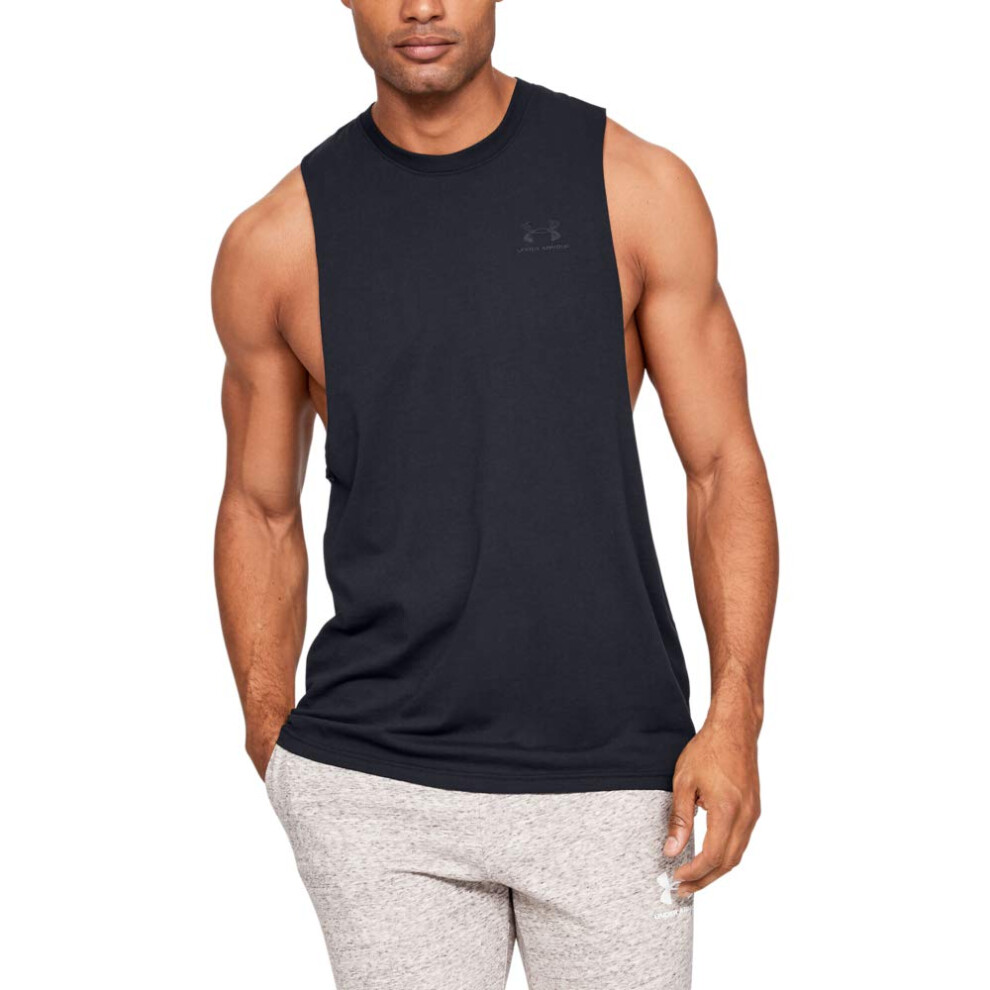 Under Armour Men's Sportstyle Left Chest Cut-Off T-Shirt   Black (001)