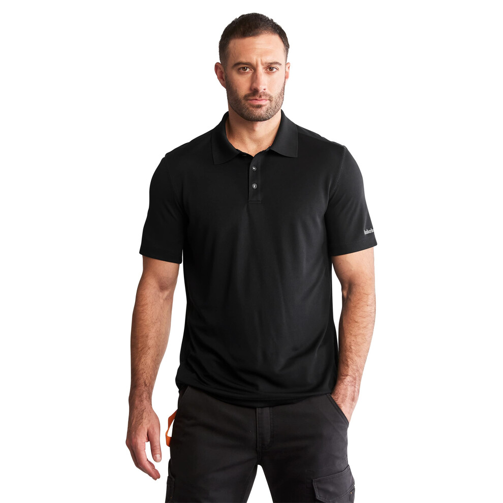 Timberland mens Short-sleeve Wicking Good Short Sleeve Polo  Jet Black