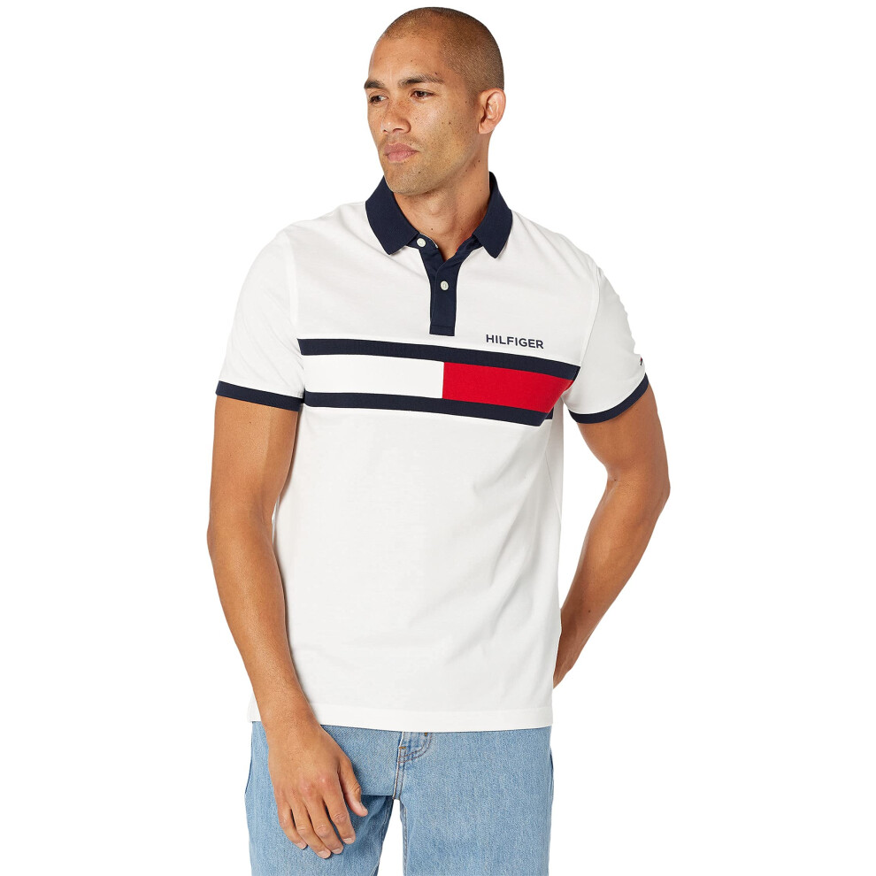 Tommy Hilfiger Men's Short Sleeve Cotton Pique Flag Polo in Regular Fi