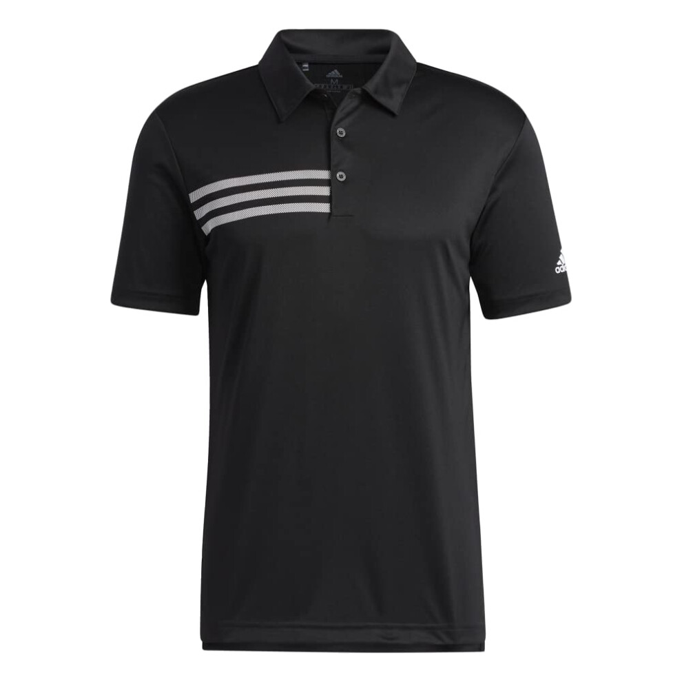 adidas Mens 3-Stripes Chest Sport Shirt (A324) - Black  Medium