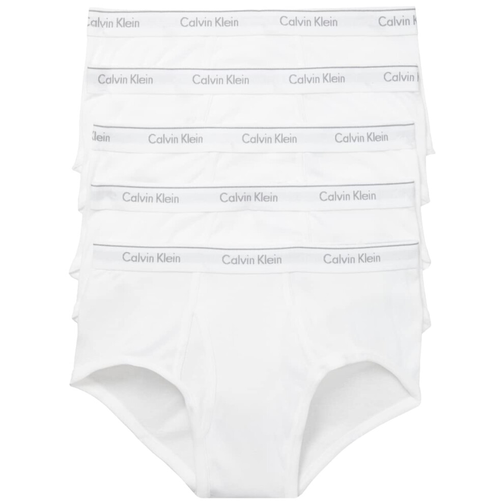 Calvin Klein Men's Cotton Classics 5-Pack Brief  5 White  X-Large