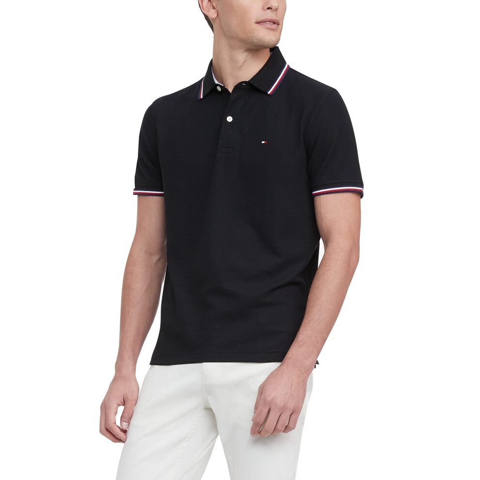 Tommy Hilfiger Men's Short Sleeve Moisture Wicking Stretch Polo Shirt