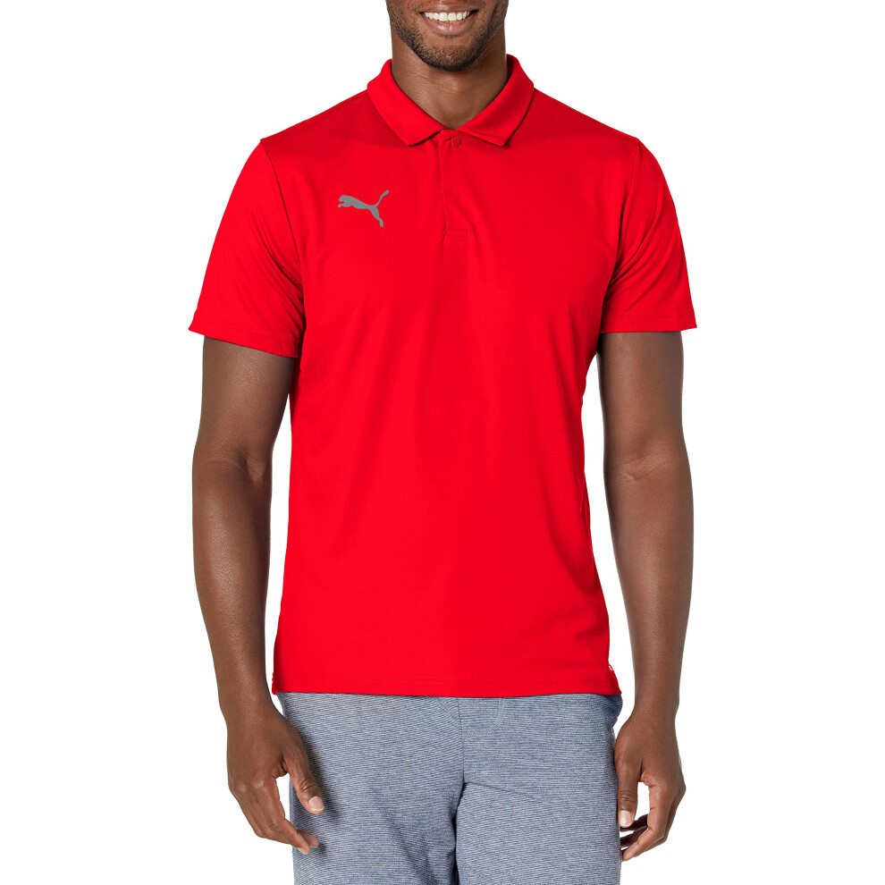 PUMA Men's teamLIGA Sideline Polo  Red White  X-Small