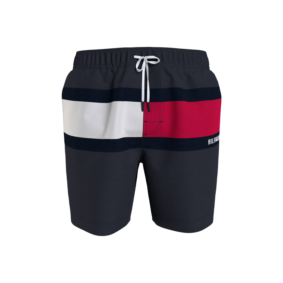 Tommy Hilfiger Men's Big & Tall 7  Logo Swim Trunks with Quick Dry  Na