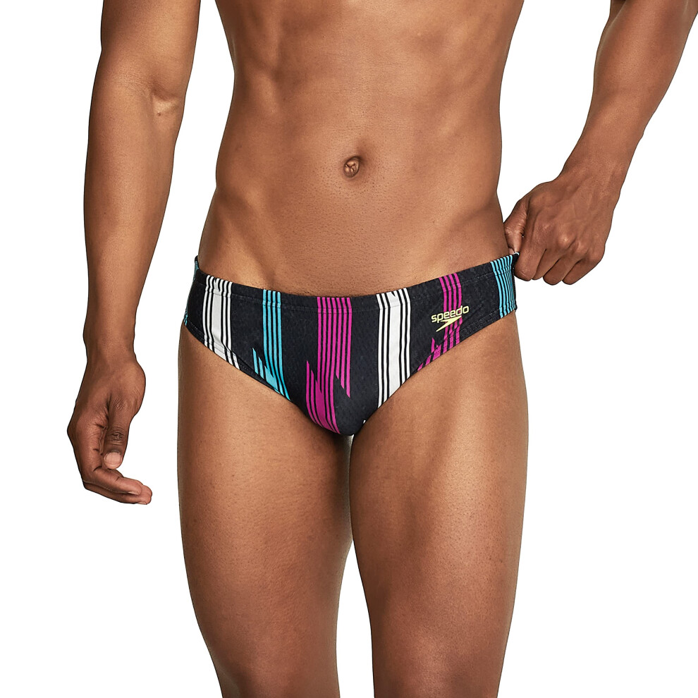 Speedo Men's Standard Swimsuit Brief Creora Highclo Printed  Sea Ridge