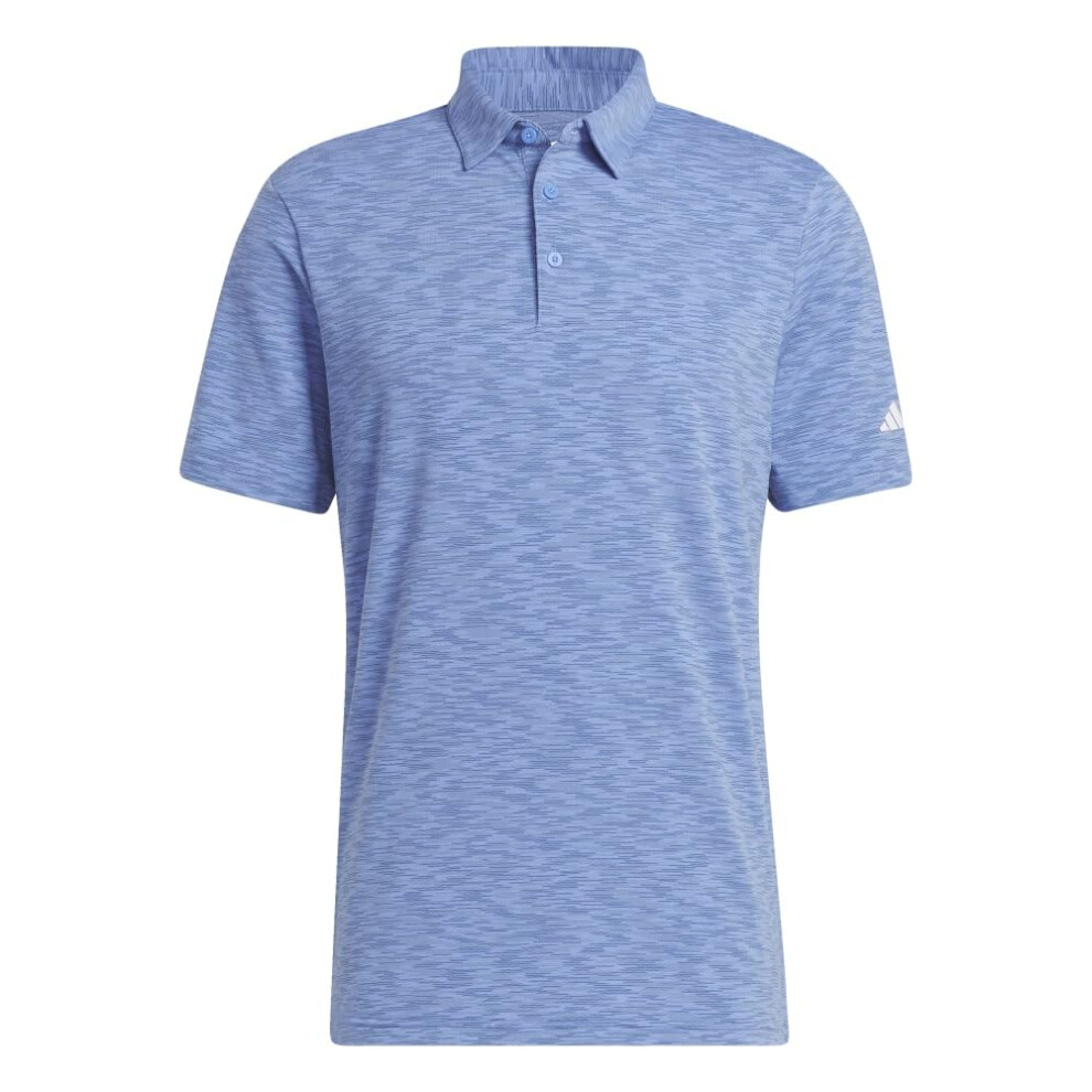 adidas Men's Space Dye Polo Shirt  Blue Fusion  Small